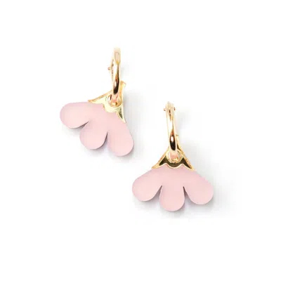 By Chavelli Women's Gold / Pink / Purple Baby Daisy Earrings In Mauve