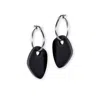 By Chavelli Women's Modern Art Drop Charm Hoop Earrings In Black