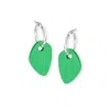 By Chavelli Women's Modern Art Drop Charm Hoop Earrings In Green