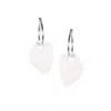 By Chavelli Women's Modern Art Drop Charm Hoop Earrings In White