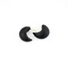 By Chavelli Women's Neutrals / Black Chubby Huggie Hoops In Black
