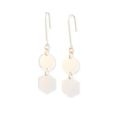 By Chavelli Women's Neutrals / Blue / Silver Belle Geometric Dangly Earrings In Iridescent In Multi