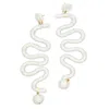 BY CHAVELLI WOMEN'S NEUTRALS / GREY / WHITE GRANITE TUBE SQUIGGLE EARRINGS