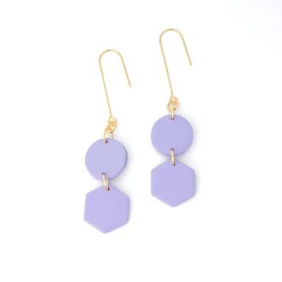By Chavelli Women's Pink / Purple Belle Geometric Dangly Earrings In Lavender