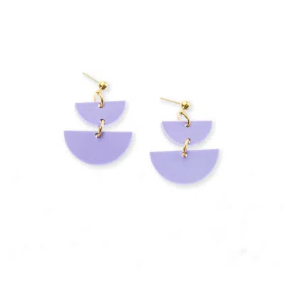 By Chavelli Women's Purple Twin Luna Half-moon Dangly Earrings In Lavender
