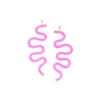 By Chavelli Women's Small Tube Squiggles Dangly Earrings In Hot Pink In Purple