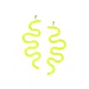 By Chavelli Women's Small Tube Squiggles Dangly Earrings In Neon Yellow In Yellow