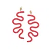 By Chavelli Women's Small Tube Squiggles Dangly Earrings In Red