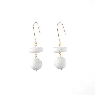 By Chavelli Women's White Bead Dangle Earrings In Granite