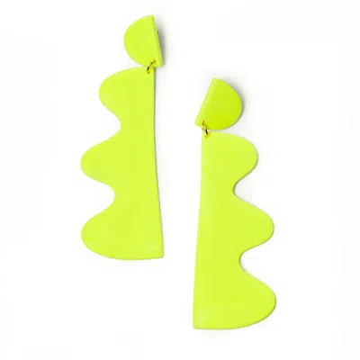 By Chavelli Women's Xtra-large Wiggle Earrings In Neon Yellow