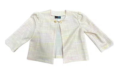 By Debra Women's Bolero Three-quarter Sleeves Jacket In Pastel In White
