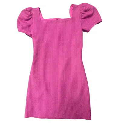 By Debra Women's Squareneck Sparkle Dress In Fuschia In Pink