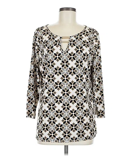 Pre-owned By Design 3/4 Sleeve Blouse In Gold