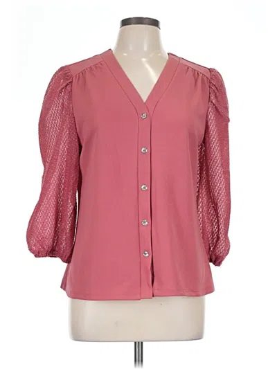 Pre-owned By Design 3/4 Sleeve Blouse In Pink