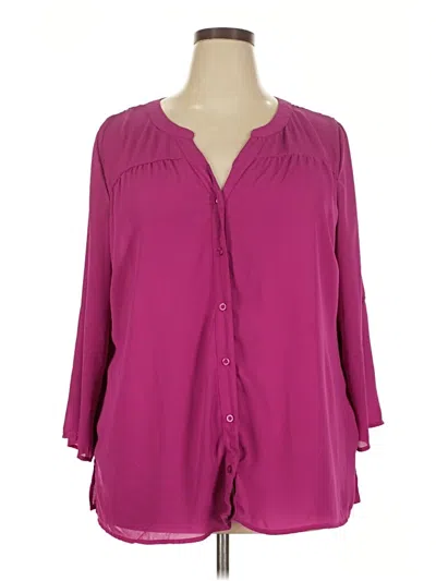 Pre-owned By Design 3/4 Sleeve Blouse In Purple