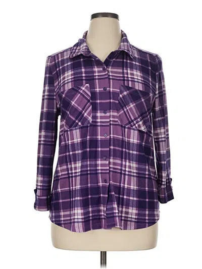 Pre-owned By Design 3/4 Sleeve Blouse In Purple