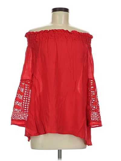 Pre-owned By Design 3/4 Sleeve Blouse In Red