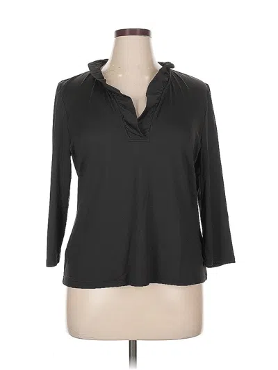 Pre-owned By Design 3/4 Sleeve Top Black Cowl Neck Tops