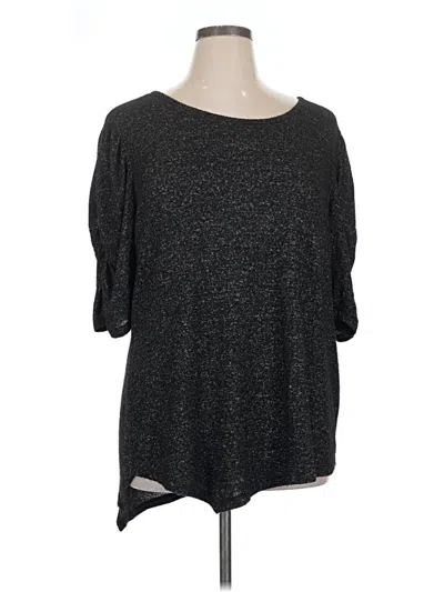 Pre-owned By Design 3/4 Sleeve Top Black Keyhole Neckline Tops