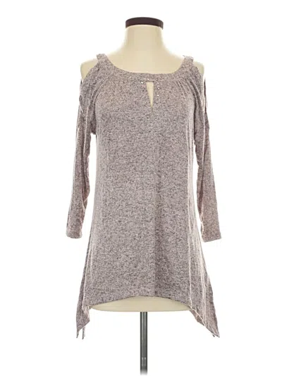 By Design 3/4 Sleeve T-shirt In Gray