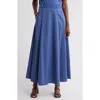 By Design Abigail Poplin Maxi Skirt In Bijou Blue