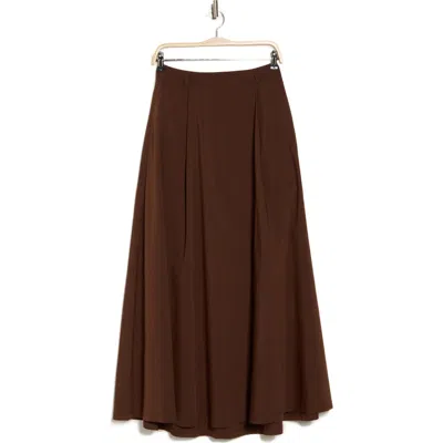 By Design Abigail Poplin Maxi Skirt In Chocolate