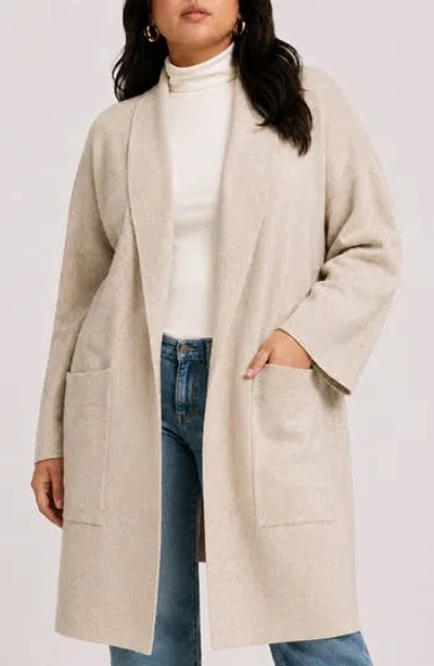 By Design Alica Open Front Cardigan In Oatmeal Hthr