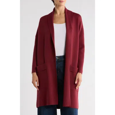 By Design Alicia Open Front Long Cardigan In Red