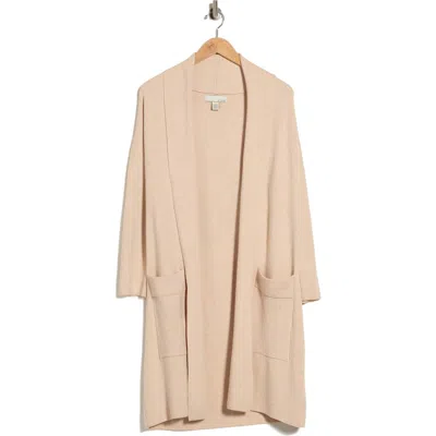By Design Alicia Open Front Long Cardigan In Oatmeal Heather