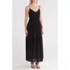 By Design Alita Crinkled Gauze Maxi Dress In Black