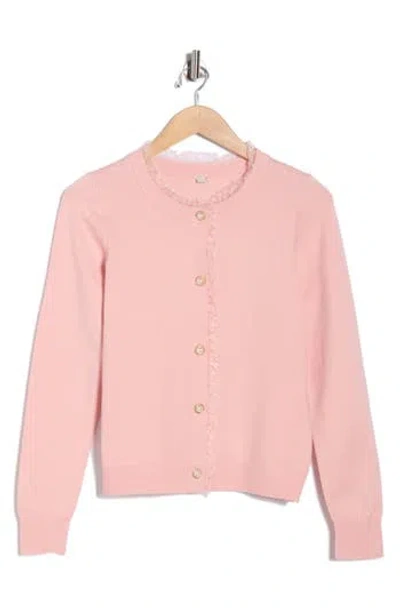 By Design Alma Ruffle Cardigan In Purple