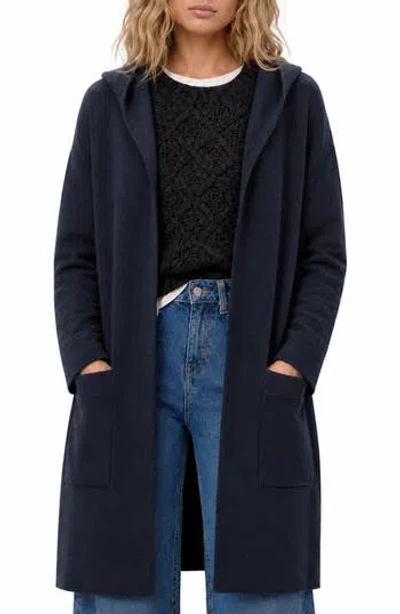 By Design Andrea Hooded Long Cardigan In Blue