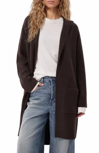 By Design Andrea Hooded Long Cardigan In Brown