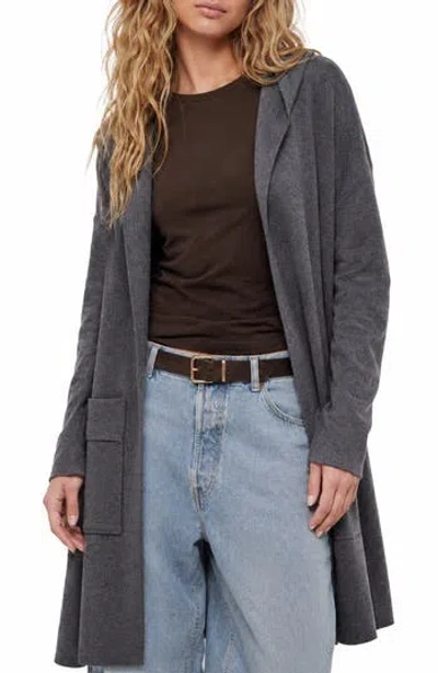 By Design Andrea Hooded Long Cardigan In Gray