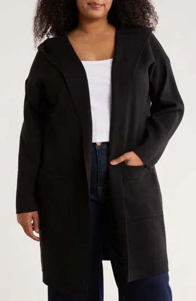 By Design Andrea Hoodie Open Front Jacket In Black