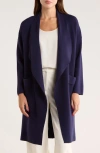 By Design Andrea Open Front Pocket Cardigan In Blue