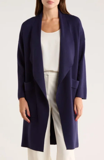 By Design Andrea Open Front Long Cardigan In Blue