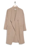By Design Andrea Open Front Long Cardigan In Tapioca Heather
