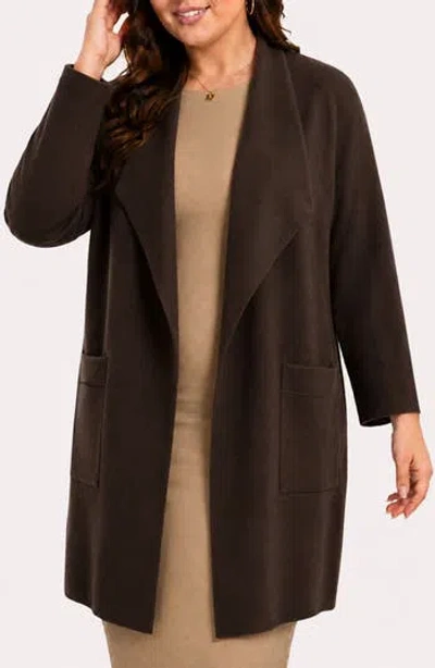 By Design Andrea Open Front Pocket Cardigan In Brown
