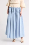 By Design Angel Maxi Skirt In Tapioca/cashmere Blue