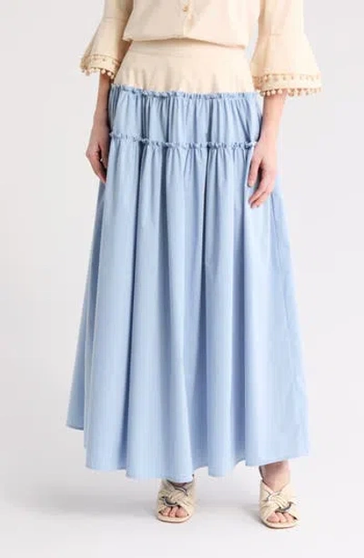 By Design Angel Maxi Skirt In Tapioca/cashmere Blue