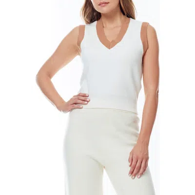 By Design Ann Crop Sweater Vest In Antique White/chipmunk