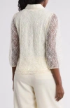 By Design Ashley Sequin Button-up Shirt In Gardenia