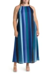 By Design Belinda Sleeveless Georgette Maxi Dress In Navy/blue Combo