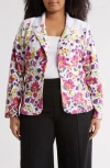 By Design Botanical Floral Print Notch Lapel Blazer