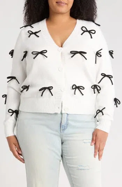 By Design Bow Cardigan In White