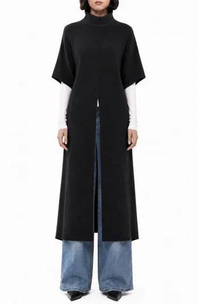 By Design Bree Mock Neck Midi Tunic Sweater In Black