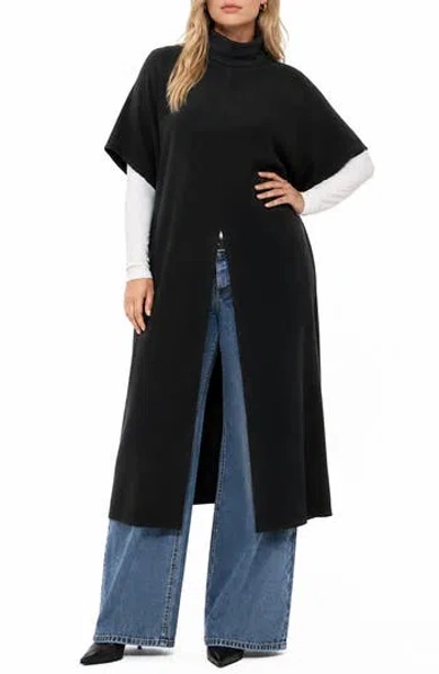 By Design Bree Mock Neck Sweater Tunic In Black