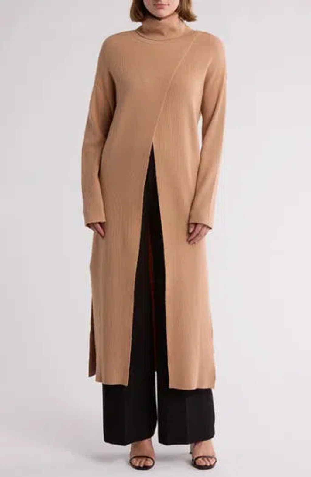 chinese dress ladies Ruched Waist Turtleneck Maxi Dress – Third By Cee