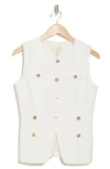 By Design Button Front Vest In Gardenia